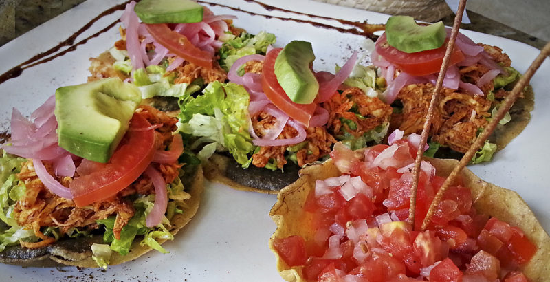 TOSTADA MAIZADA CON POLLO