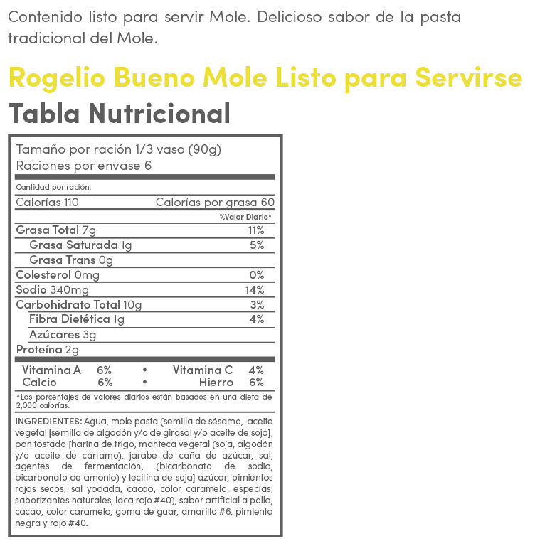 mole listo para servir